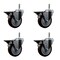 Service Caster 5'' Maroon Poly Swivel 7/16'' Grip Ring Stem Caster Set with Brake, 4PK SCC-GR20S514-PPUB-MRN-PLB-716138-4 - alternate 1